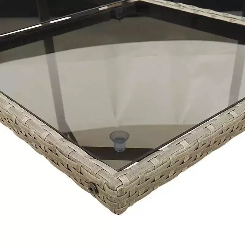 vidaXL Juego de comedor de patio de 10 piezas de ratán PE gris, plegable, para 10 personas