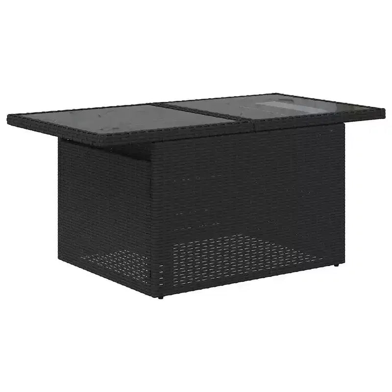 vidaXL Patio Sofa Set with Cushions Sofa Modules Outdoor 7 Piece Poly Rattan - Black and Cream