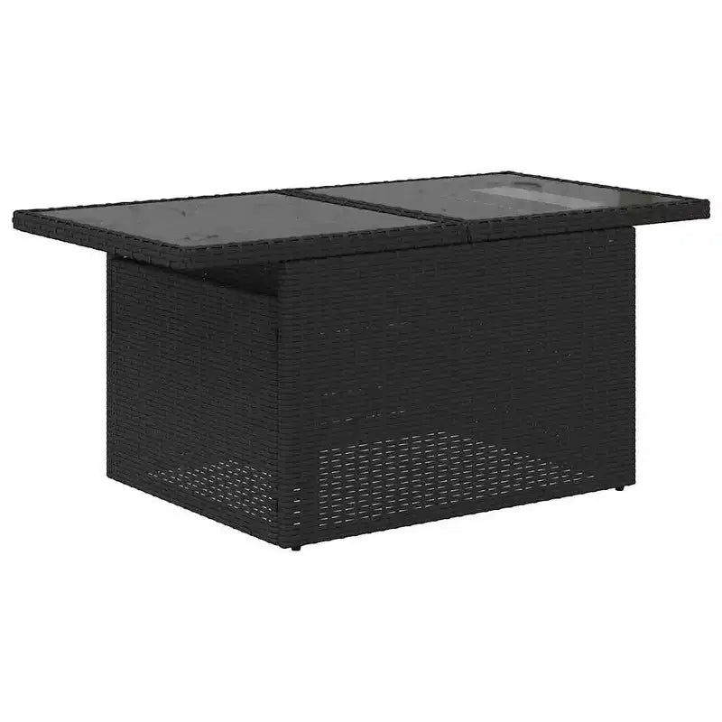 vidaXL Garden Sofa Set Black PE rattan Medium Water-resistant materials
