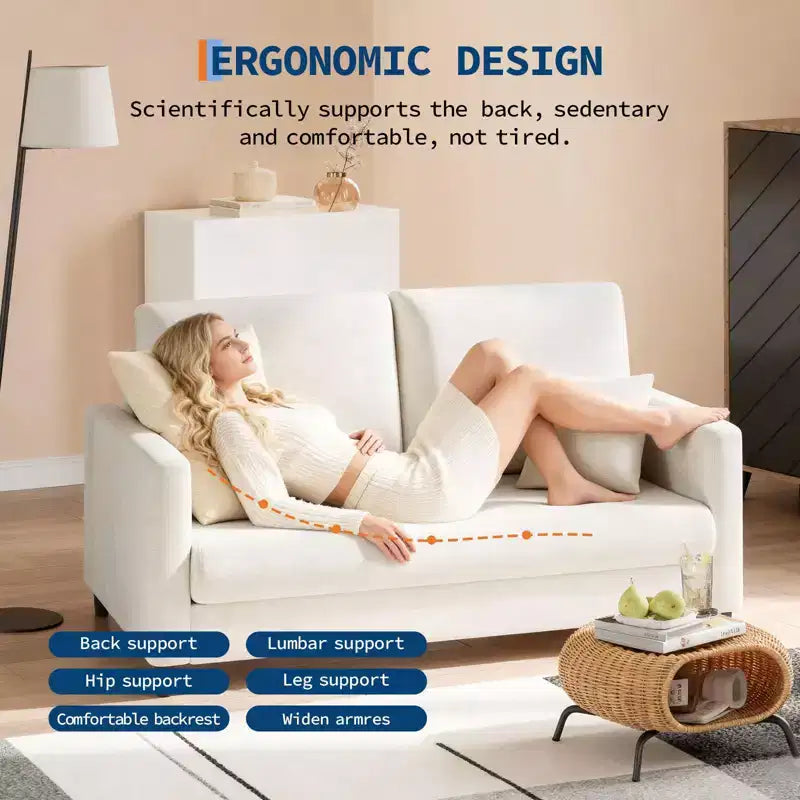 51.9 Sofa Accent Chair, Chenille Loveseat Reading Couch for Bedroom, Tool-Free Setup Living Room Accent Couch, Comfy Arm Chair for Living Room