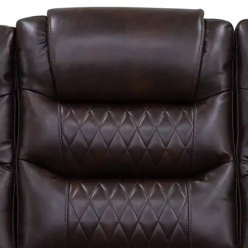 MAYEERTY Power Recliner Chair, Electric Leather Reclining Chair with USB Charging, Adjustable Backrest for Living Room, Brown
