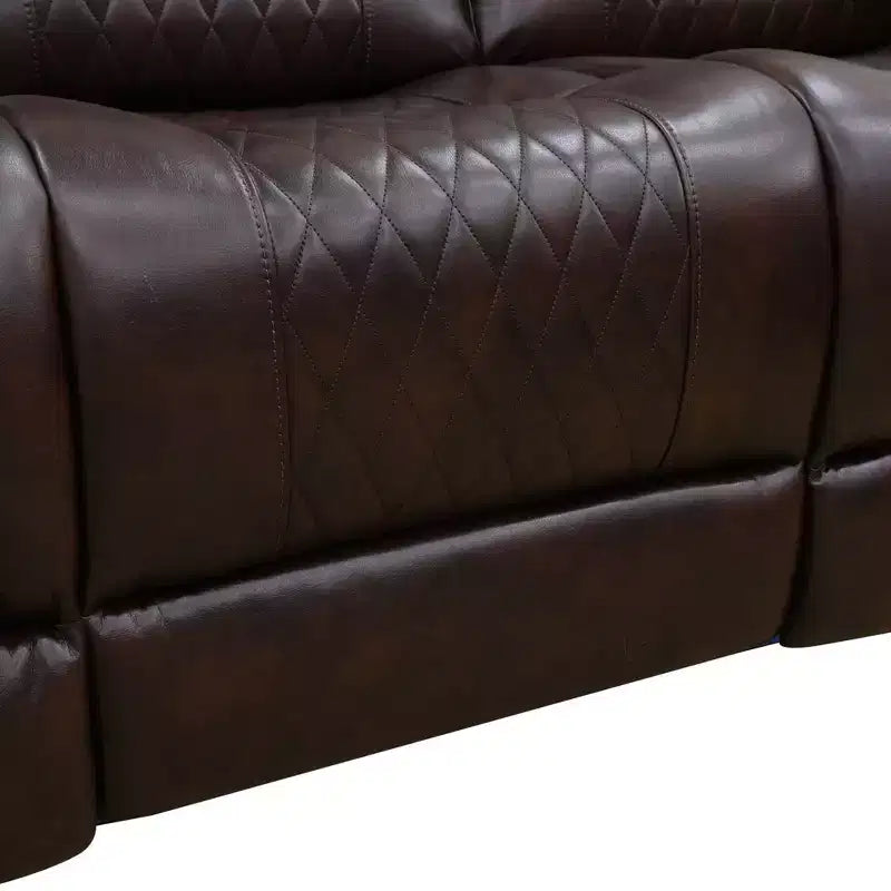 MAYEERTY Power Recliner Chair, Electric Leather Reclining Chair with USB Charging, Adjustable Backrest for Living Room, Brown