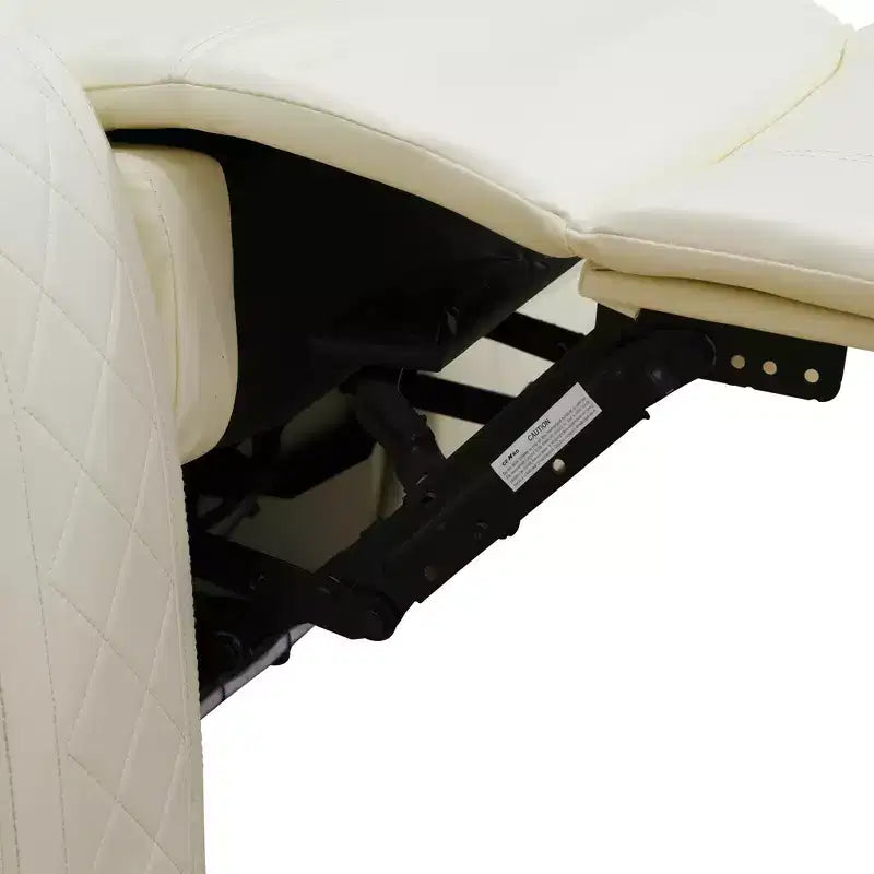 MAYEERTY Power Recliner Chair, Electric Leather Reclining Chair with USB Charging, Storage Armrest & Adjustable Backrest for Living Room, White