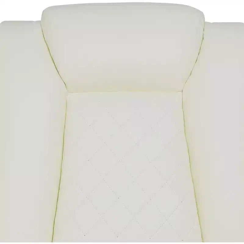 MAYEERTY Power Recliner Chair, Electric Leather Reclining Chair with USB Charging, Storage Armrest & Adjustable Backrest for Living Room, White