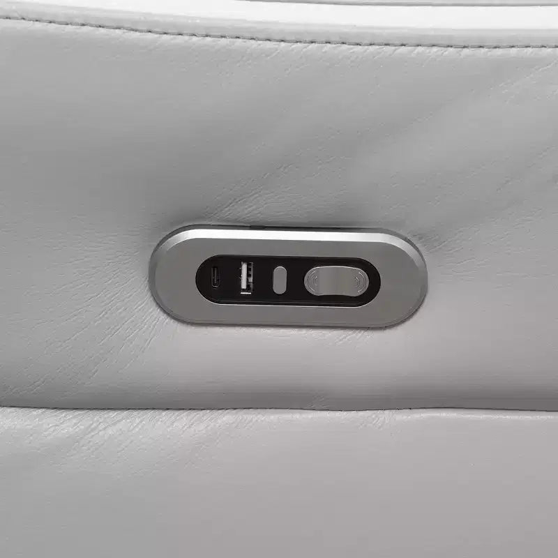 MAYEERTY Power Recliner Chair, Electric Reclining Chair with USB Charging, Adjustable Backrest for Living Room, Light Grey