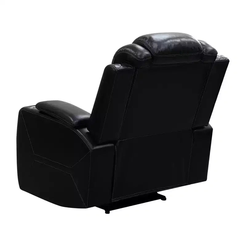 MAYEERTY Power Recliner Chair, Electric Breathable Leather Reclining Chair with USB Charging, Adjustable Backrest for Living Room, Black