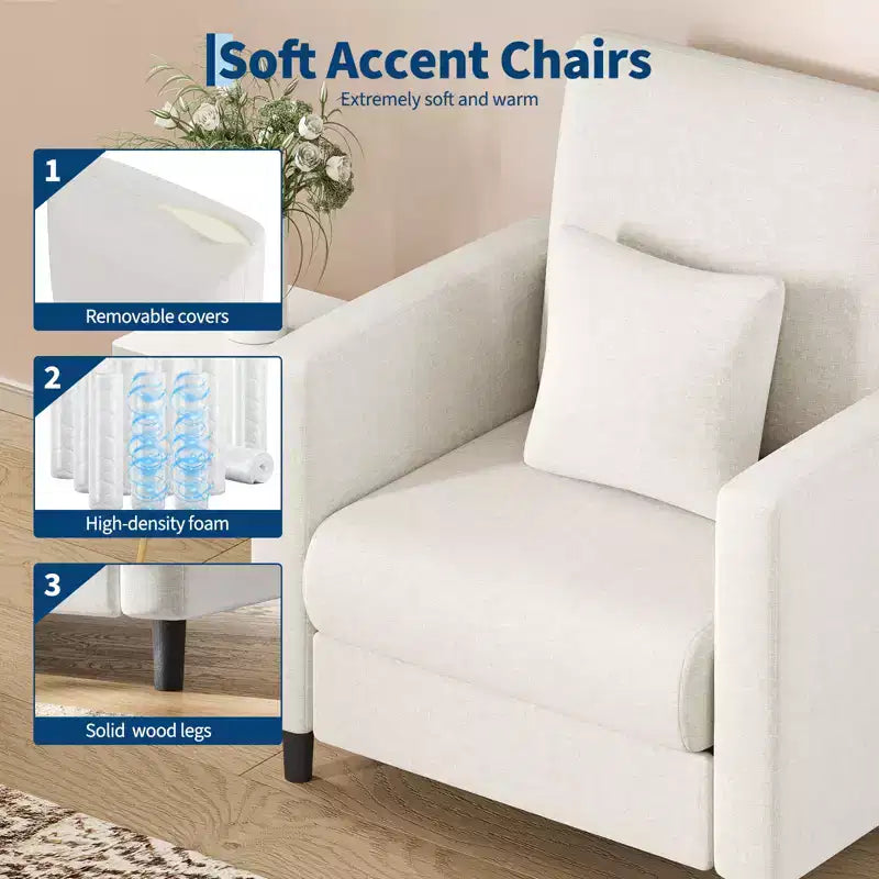 Garvee 30x34x32 Fabric Armchair, Single Sofa Chair, Comfy Upholstered Reading Accent Chairs for Bedroom,Living Room