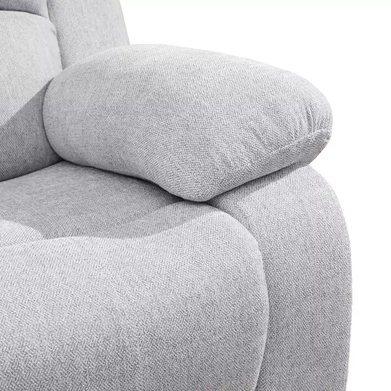 MAYEERTY Recliner Chair, Wear-Resistant Breathable Fabric Reclining Chair with Adjustable Backrest for Living Room, Grey