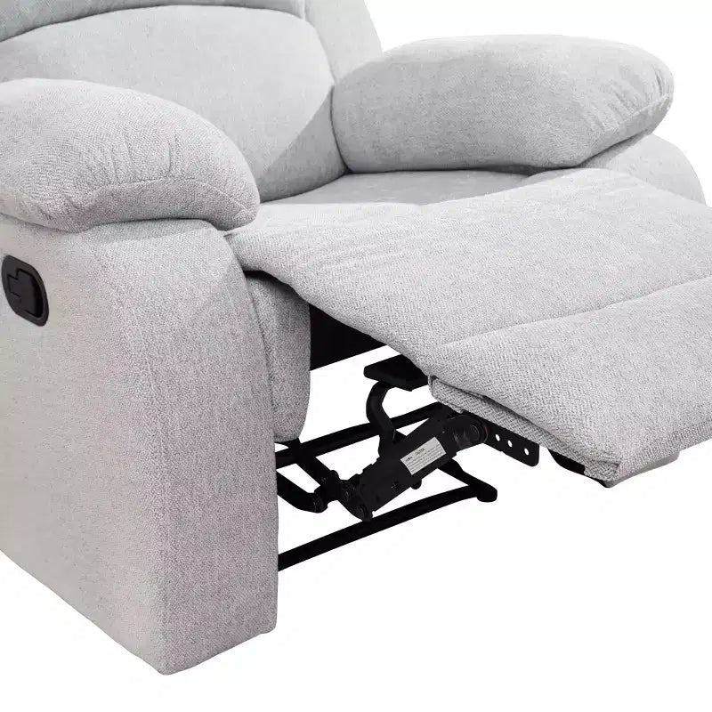 MAYEERTY Recliner Chair, Wear-Resistant Breathable Fabric Reclining Chair with Adjustable Backrest for Living Room, Grey