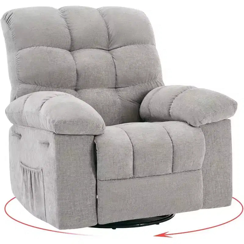 COZONY Adult Swivel Rocker Recliner Chair, Overstuffed Chenille Glider, Manual Tilt, Footrest, 360 Swivel, Living Room/Nursery