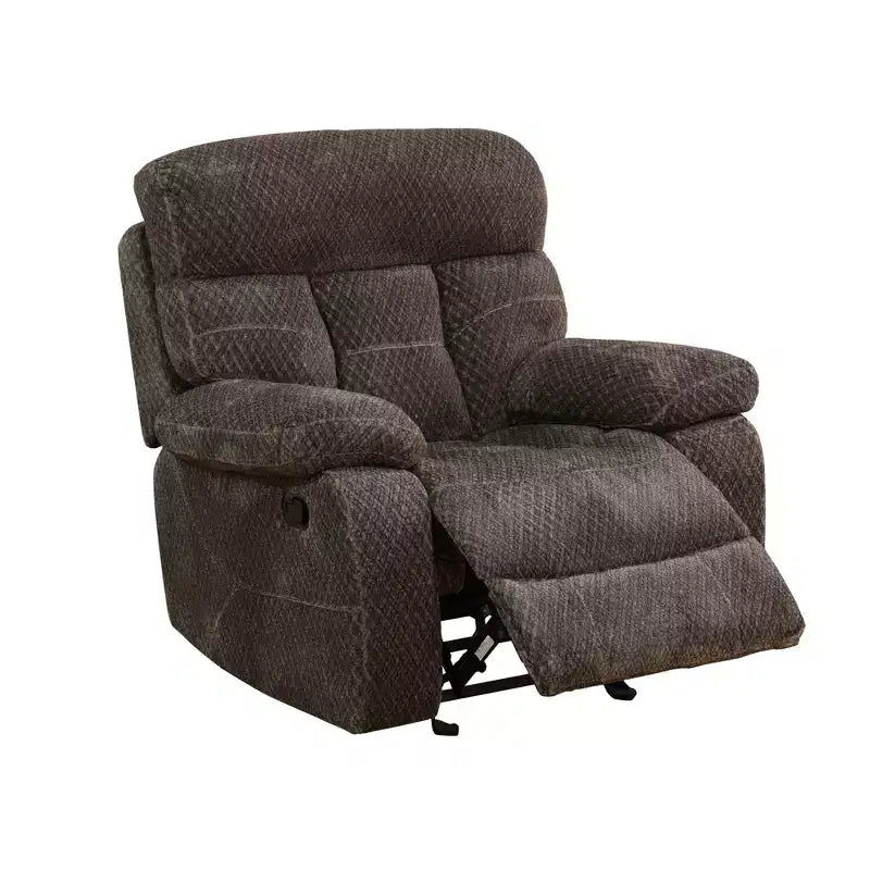 MAYEERTY Recliner Chair, Non-Pilling Breathable Fabric Reclining Chair with Adjustable Backrest for Living Room, Brown