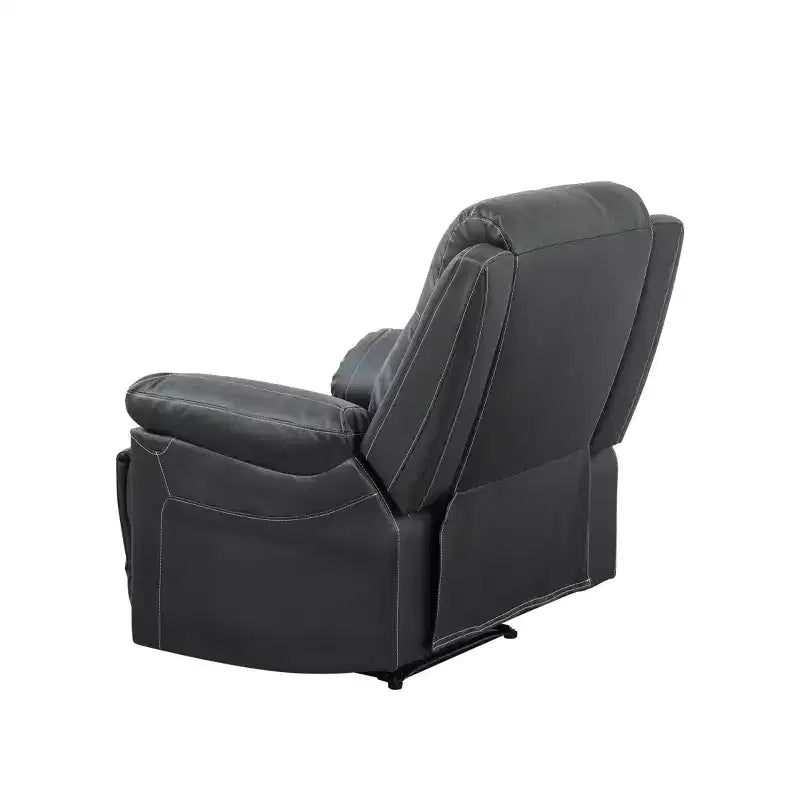 MAYEERTY Recliner Chair, Breathable Semi-PU Leather Reclining Chair with Adjustable Backrest for Living Room, Black