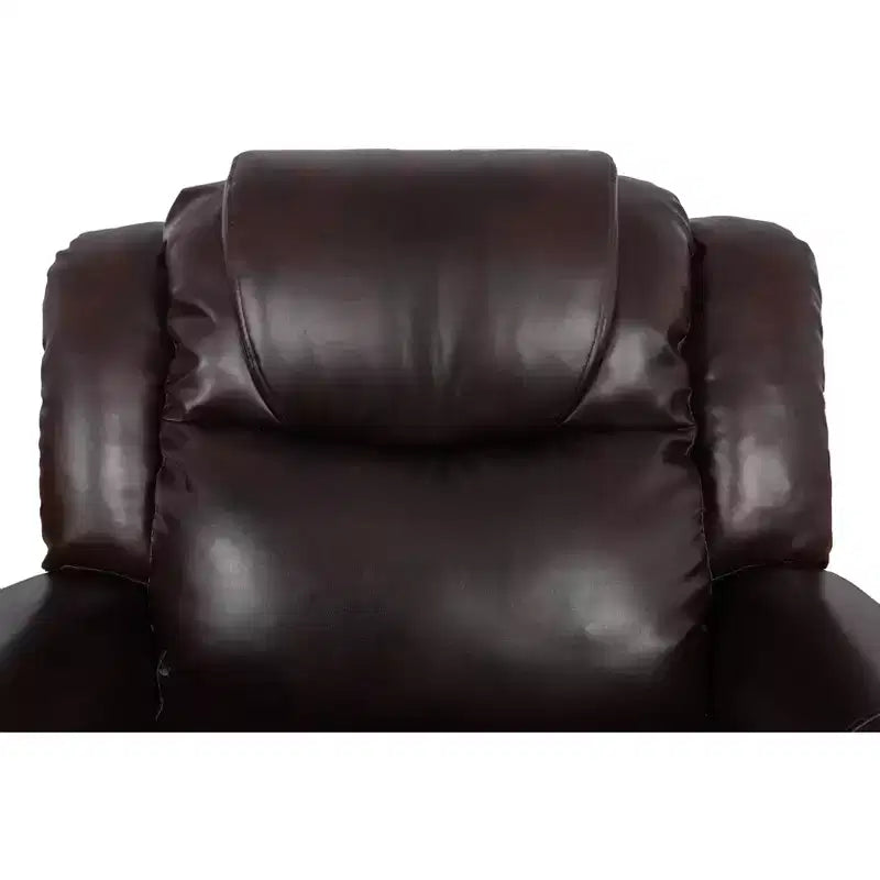 MAYEERTY Recliner Chair, Breathable Leather Reclining Chair with Adjustable Backrest for Living Room, Espresso