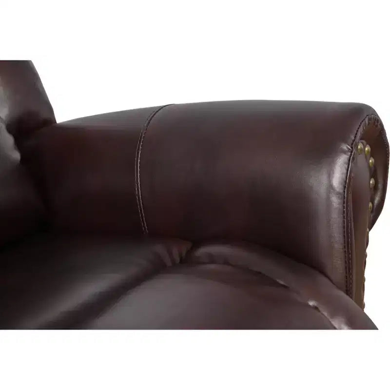 MAYEERTY Recliner Chair, Breathable Leather Reclining Chair with Adjustable Backrest for Living Room, Espresso