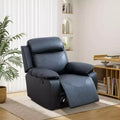 MAYEERTY Recliner Chair, Breathable Leather Reclining Chair with Adjustable Backrest for Living Room, Black