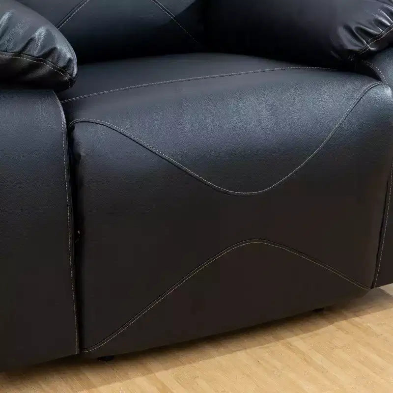 MAYEERTY Recliner Chair, Breathable Leather Reclining Chair with Adjustable Backrest for Living Room, Black