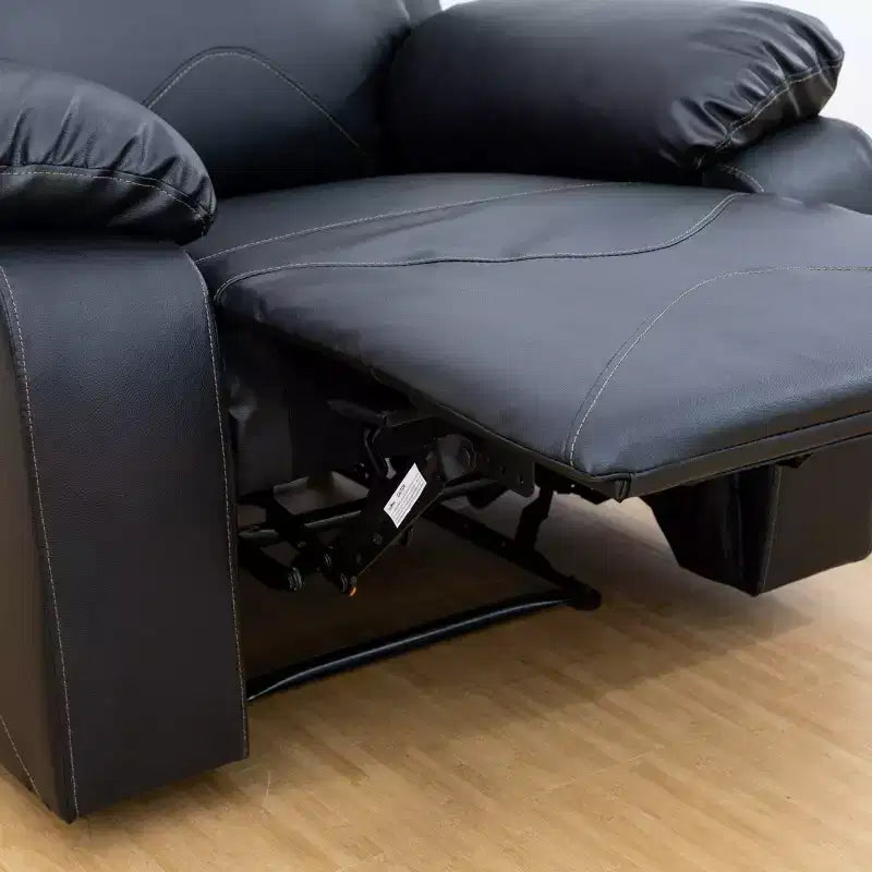 MAYEERTY Recliner Chair, Breathable Leather Reclining Chair with Adjustable Backrest for Living Room, Black