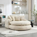 Okak Modern Oversized Chenille Fabric Oval Bean Bag Sofa for Living Room Bedroom,Rest Chair Sleeper Sofa with Comfy Backrest & Pillows