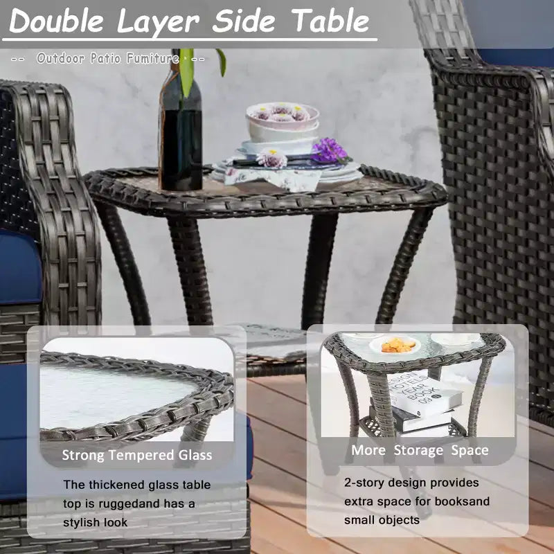 UPTIOT 6-Pieces Wicker Outdoor Patio Furniture Set Rattan Chair Wicker Set