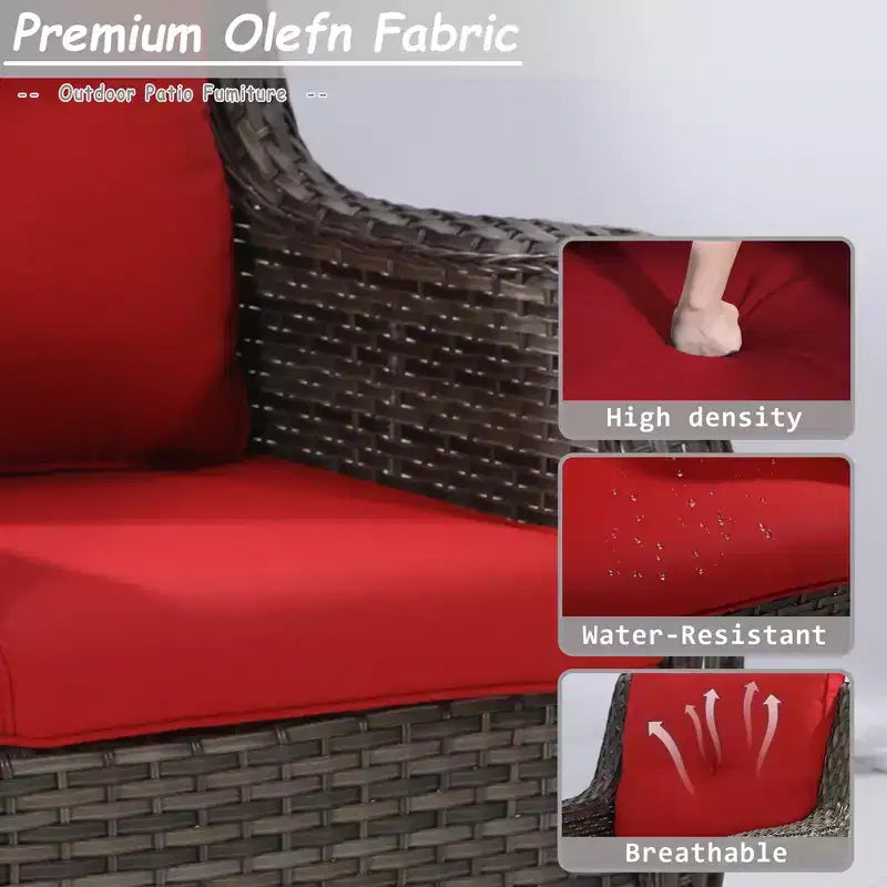 UPTIOT 6-Pieces Wicker Outdoor Patio Furniture Set Rattan Chair Wicker Set