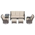 UPTIOT 6-Pieces Wicker Outdoor Patio Furniture Set Rattan Chair Wicker Set