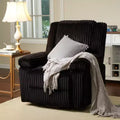 Corduroy Recliner Chair, Manual Recliner Sofa with Handle, Pillow Top Arms, Thick Padding, Side Pocket, 400Lbs Capacity, Adjustable Recliner