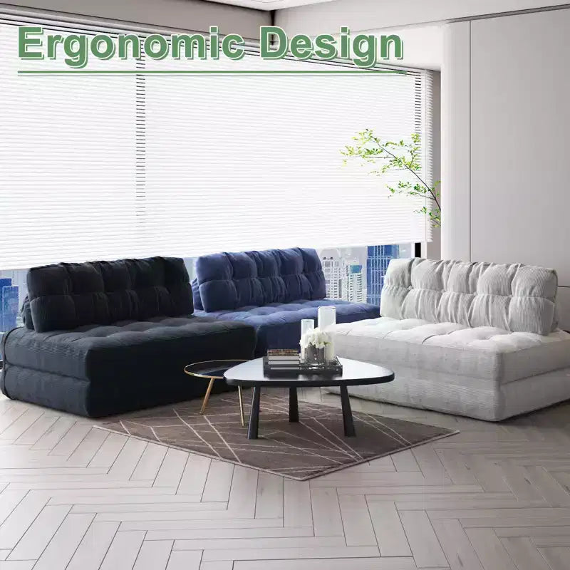 Folding Sofa Bed, Futon Sofa Bed, Floor Folding Couch for Living Room, Convertible Sleeper Chair with Pillow Foldable Mattress Back Suppor