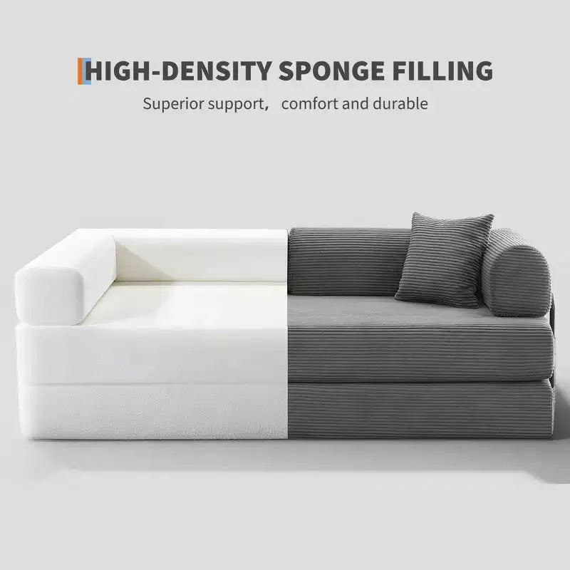 78'' Convertible Sleeper Sofa Bed,4 in 1 Corduroy Boneless Couch with Pillows,Folding Sectional Couch with Pull Out Bed,Floor Sofa Loveseat
