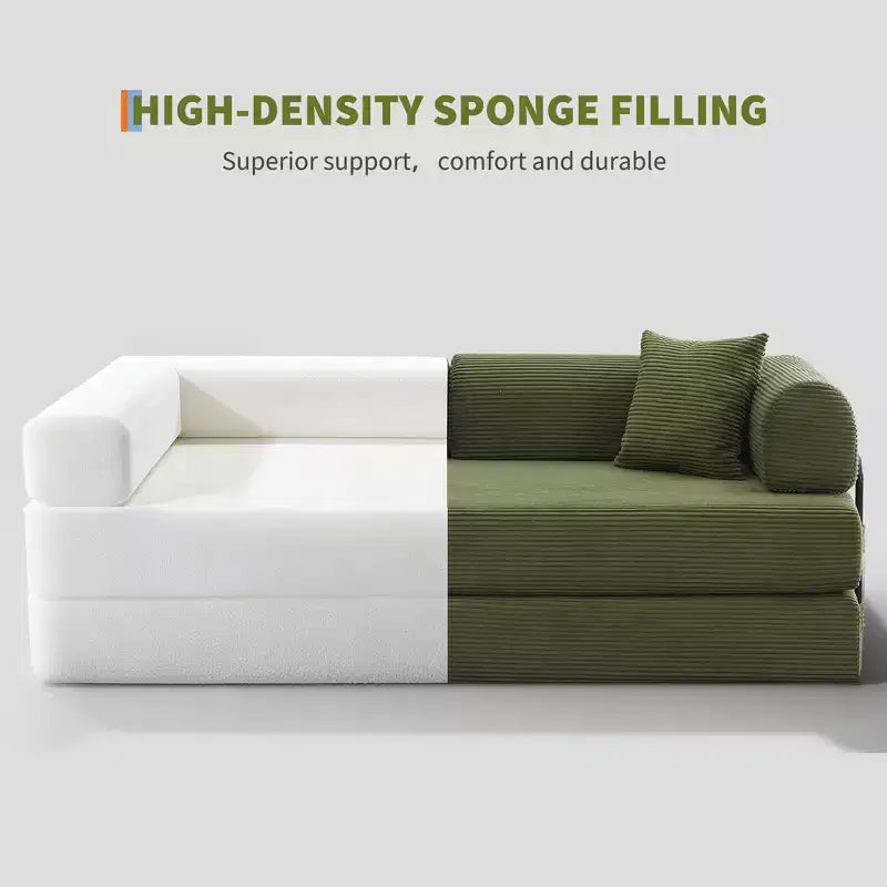 78'' Convertible Sleeper Sofa Bed,4 in 1 Corduroy Boneless Couch with Pillows,Folding Sectional Couch with Pull Out Bed,Floor Sofa Loveseat