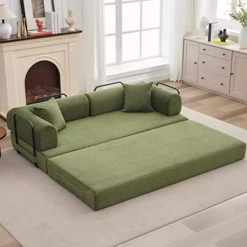 78'' Convertible Sleeper Sofa Bed,4 in 1 Corduroy Boneless Couch with Pillows,Folding Sectional Couch with Pull Out Bed,Floor Sofa Loveseat