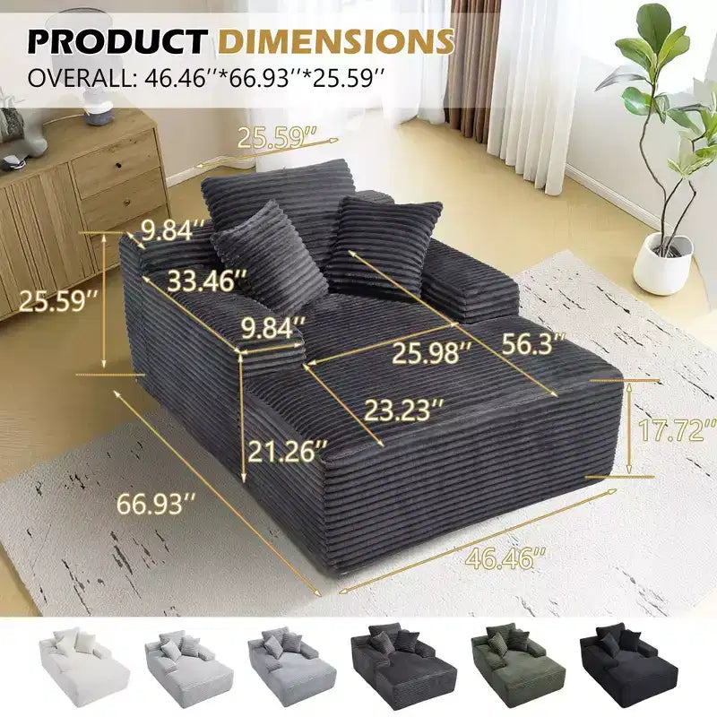 Okak Modern Oversized Velvet Floor Sofa Futon Couch with Soft Pillows,Comfy Lounge Sleeper Sofa for Living Room,Apartment