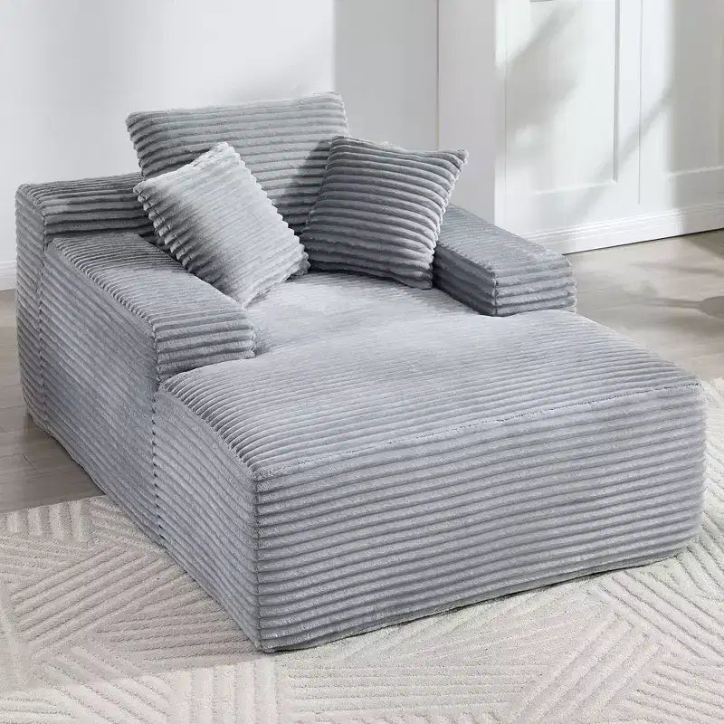 Okak Modern Oversized Velvet Floor Sofa Futon Couch with Soft Pillows,Comfy Lounge Sleeper Sofa for Living Room,Apartment