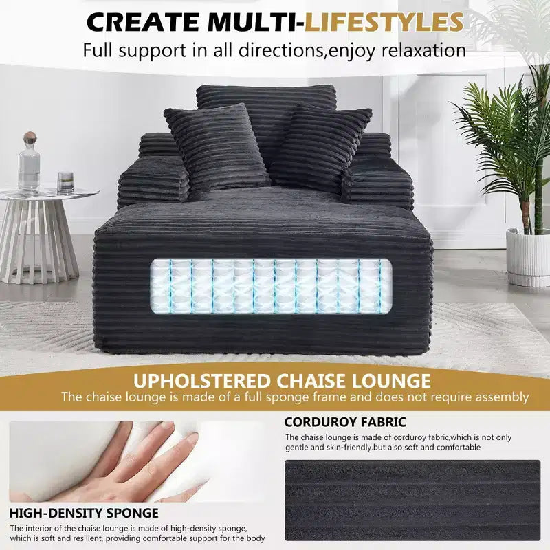 Okak Modern Oversized Velvet Floor Sofa Futon Couch with Soft Pillows,Comfy Lounge Sleeper Sofa for Living Room,Apartment