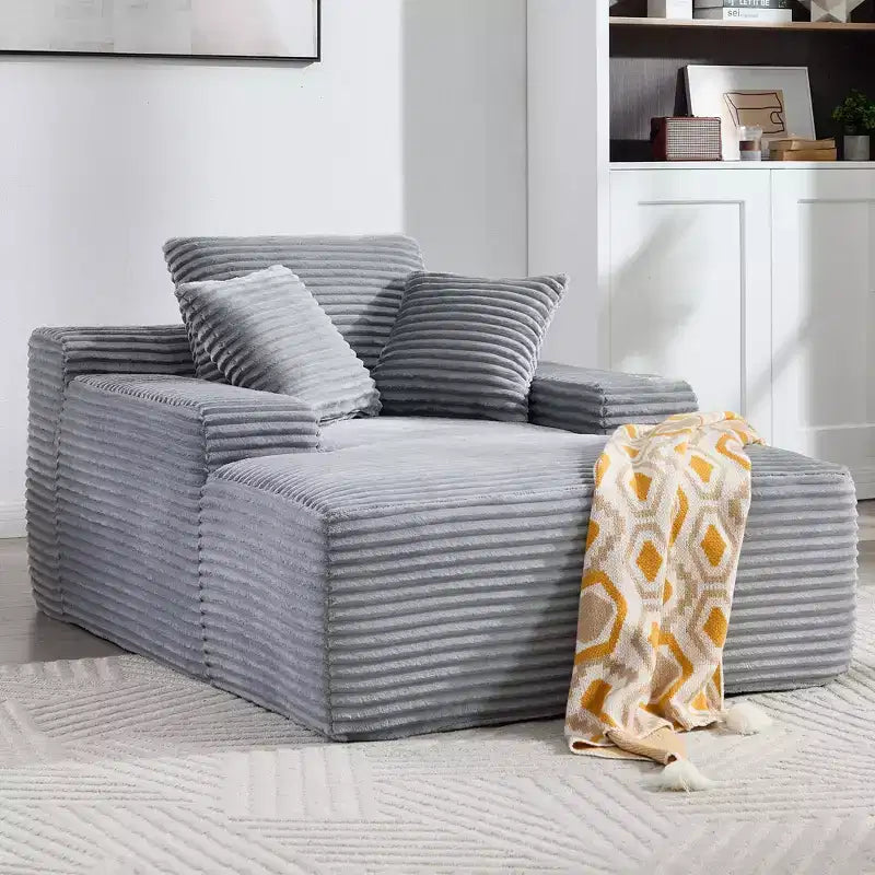 Okak Canapé-futon de sol moderne surdimensionné en velours avec oreillers moelleux, canapé-lit confortable pour salon, appartement