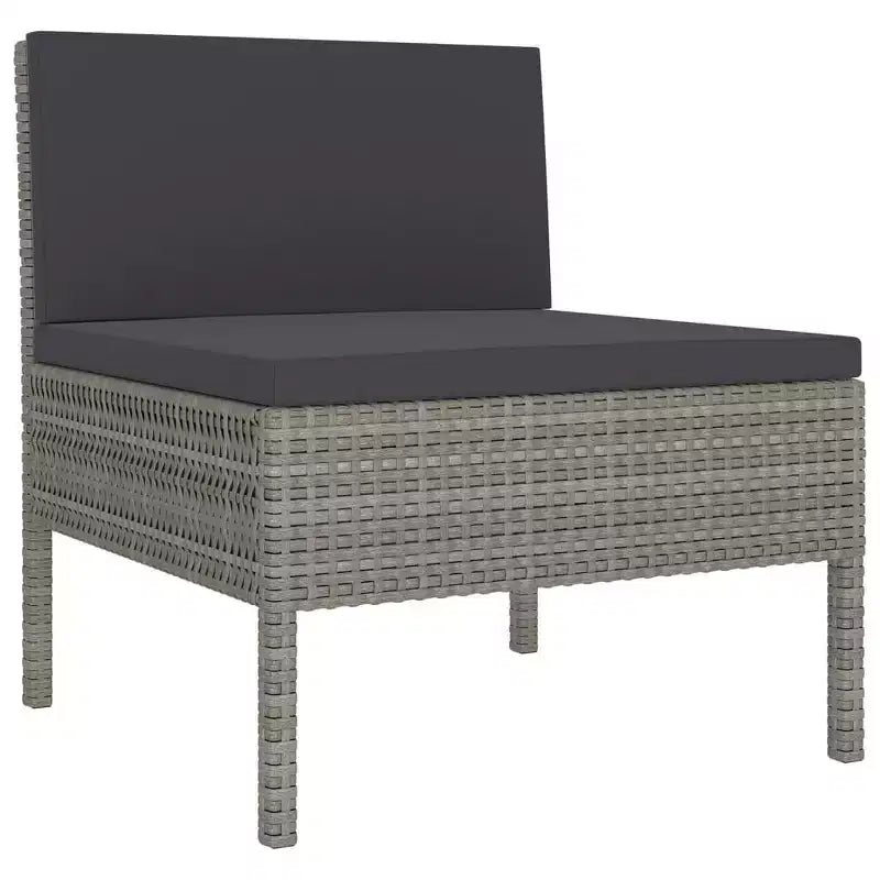 vidaXL Garden Lounge Set Patio Sectional Sofa Couch Outdoor Poly Rattan Grey