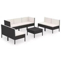 vidaXL Garden Lounge Set Patio Sectional Sofa Couch Outdoor Poly Rattan Brown
