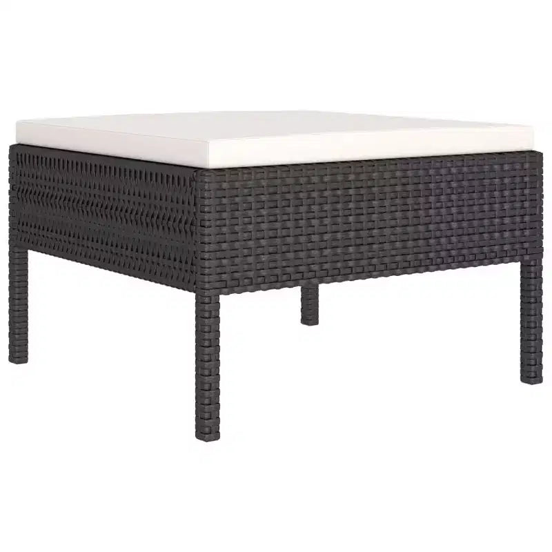 vidaXL Conjunto de Salón de Patio Sofá Seccional Exterior Mesa Ratán Sintético Negro