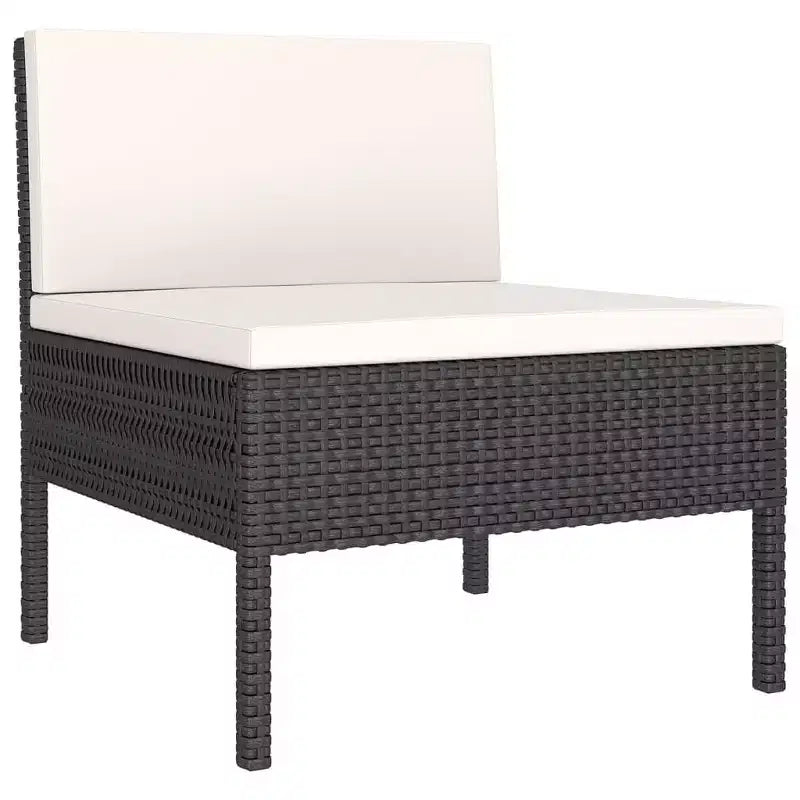 vidaXL Conjunto de Salón de Patio Sofá Seccional Exterior Mesa Ratán Sintético Negro