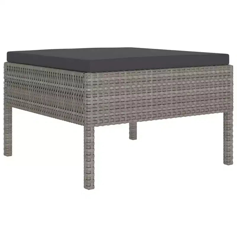 vidaXL Patio Lounge Set Outdoor Sectional Sofa Set with Table Poly Rattan Gray