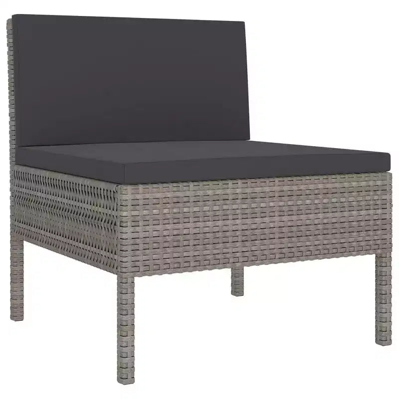 vidaXL Patio Lounge Set Outdoor Sectional Sofa Set Table Poly Rattan Gray