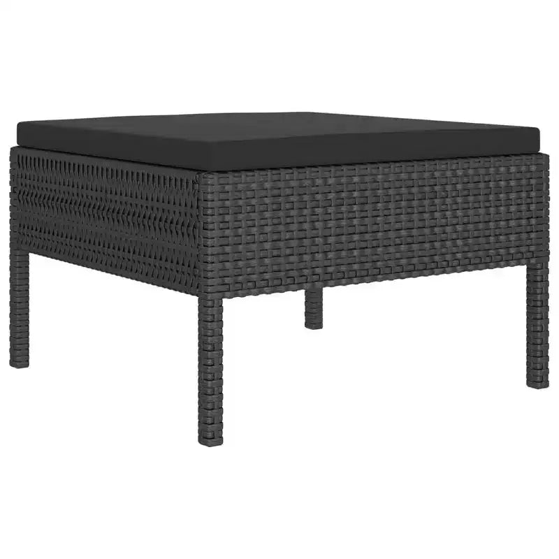 vidaXL 8 Piece Outdoor Lounge Set - Poly Rattan Patio Furniture with Cushions, Weather - Resistant, Easy Maintenance, Black.
