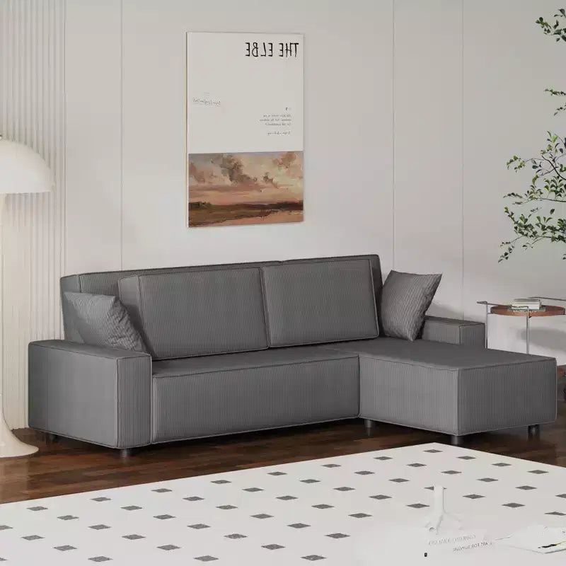 Sofá seccional en forma de L de 96 pulgadas con chaise longue, sofá moderno de pana de 3 plazas, sofás seccionales modulares, reposabrazos anchos, para sala de estar, apartamento