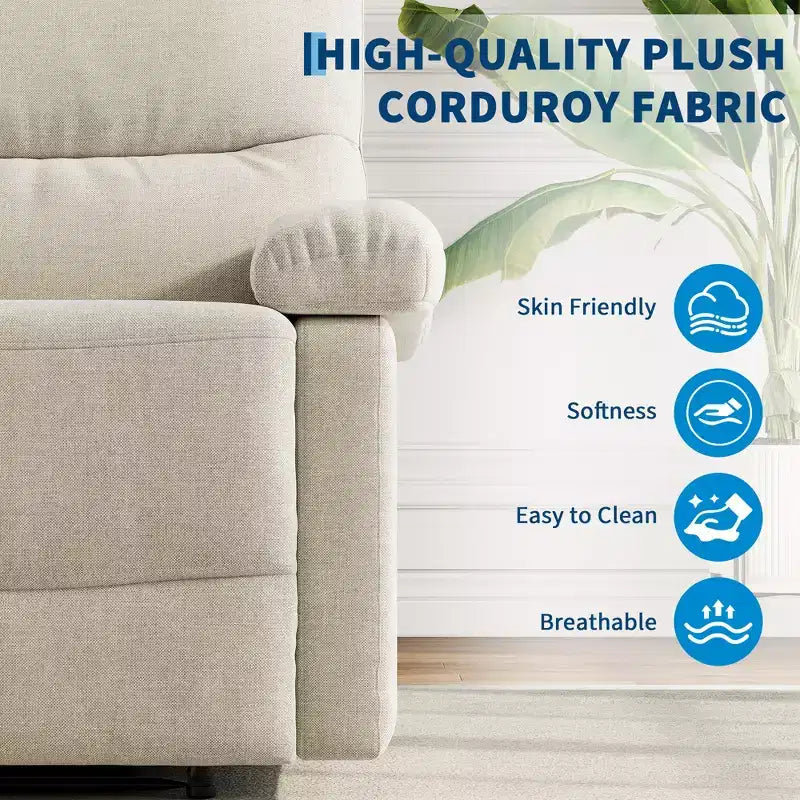 Manual Recliner Chair for Adults, Adjustable Reclining Chair with Back Support, Ergonomic, for Living Room