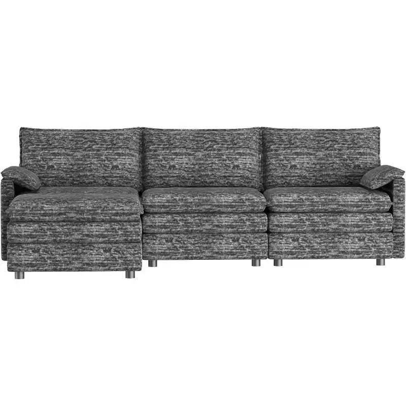 108 Modular Sectional Cloud Couch, Modern Chenille L Shaped Modular Sofa, Sectional Sofa for Apartment