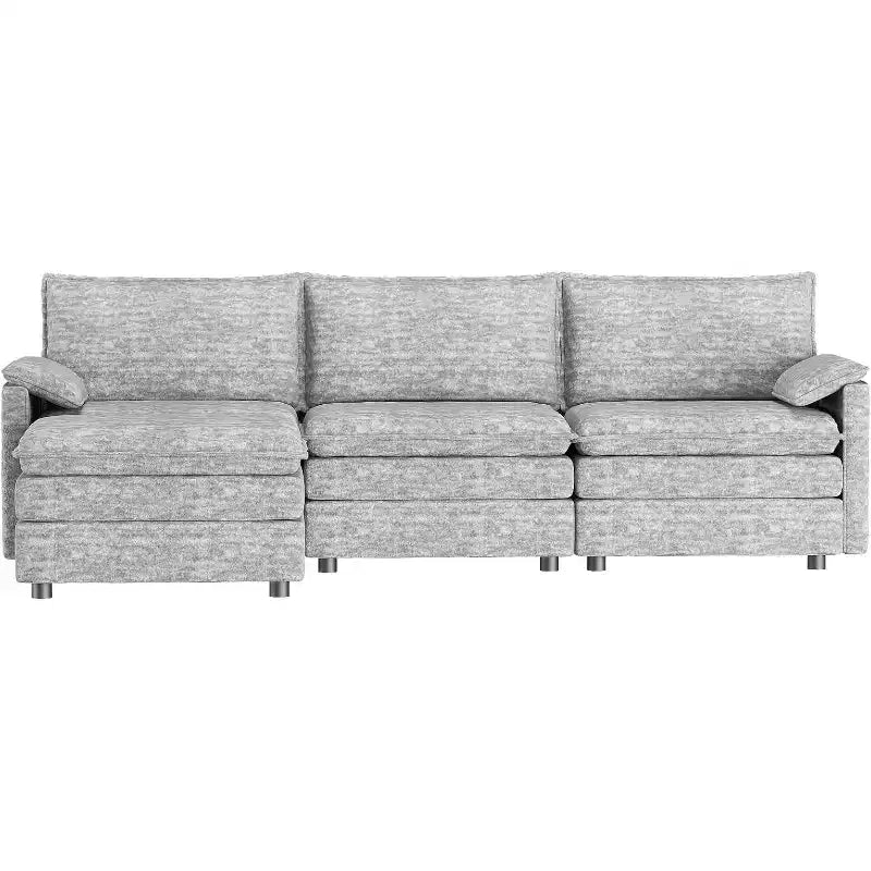 108 Modular Sectional Cloud Couch, Modern Chenille L Shaped Modular Sofa, Sectional Sofa for Apartment