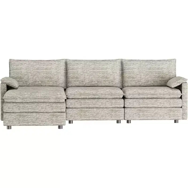 108 Modular Sectional Cloud Couch, Modern Chenille L Shaped Modular Sofa, Sectional Sofa for Apartment