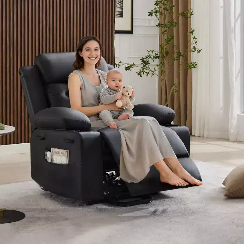 Power Recliner Chairs for Adults, Recliner with Power Headrest & Charging Ports, Electric Recliner Sofa Chair for Living Room