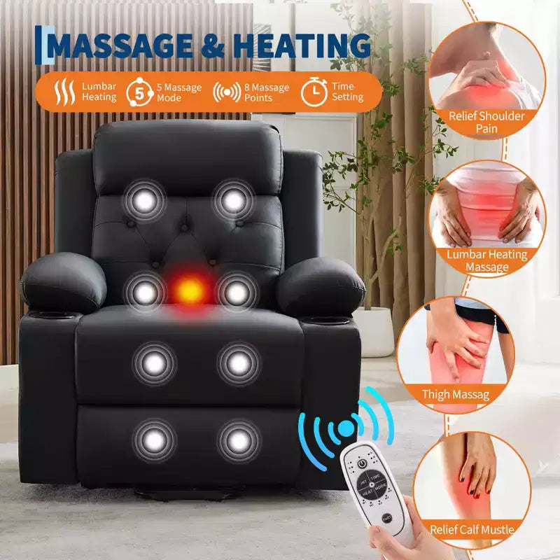 Power Recliner Chairs for Adults, Recliner with Power Headrest & Charging Ports, Electric Recliner Sofa Chair for Living Room