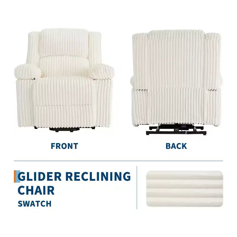 Manual Recliner Sofa, Corduroy Recliner Chair, Adjustable Recliner, Pillow Top Arms, Thick Padding, 400LBS Capacity, for Bedroom, Home Theater