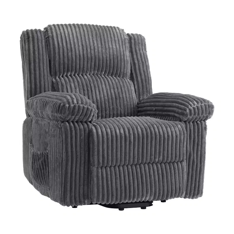 Sofá reclinable manual, sillón reclinable de pana, reclinable ajustable, brazos acolchados, relleno grueso, capacidad de 181 kg, para dormitorio, cine en casa